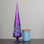Northlight 18.5 in. Regal Peacock Purple and Teal Glitter Glass Finial Christmas Tree Topper thumbnail 2