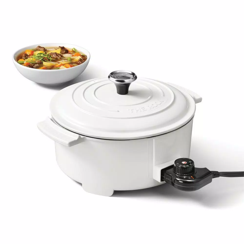 Starfrit THE ROCK 3.2 Qt. Electric Casserole Slow Cooker, 1200W, White