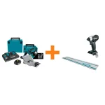 Makita 18V X2 LXT (36V) 6-1/2 in. Brushless Plunge Circular Saw Kit with Guide Rail and Impact Driver thumbnail 1
