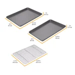 Chicago Metallic Professional Non-Stick Cookie and Jelly Roll Pan Set with Cooling Rack, 3-Piece thumbnail 2