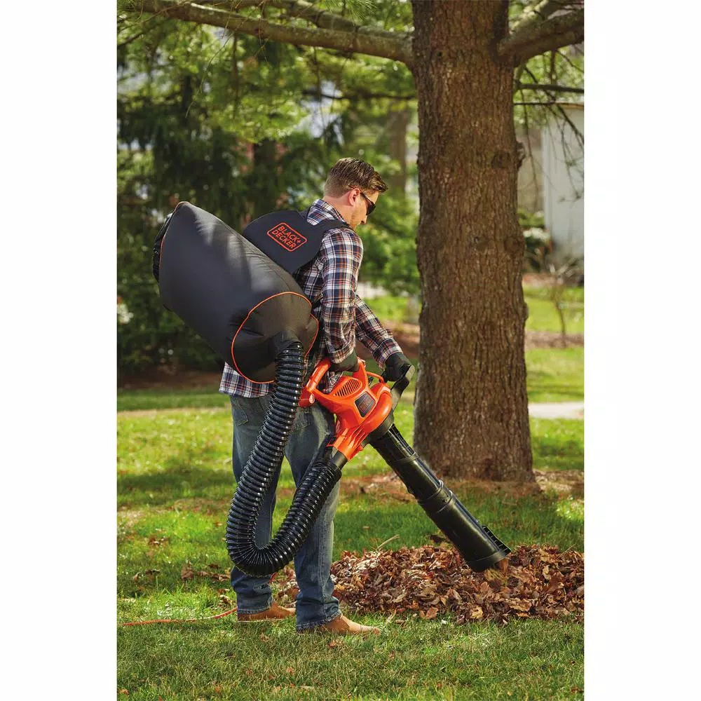 BLACK+DECKER VACPACK 3-in-1 Corded Electric Backpack Leaf Blower, Vacuum, and Mulcher - 250 MPH, 400 CFM, 12 Amp