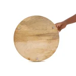 Mind Reader Round Bamboo Cheese Platter with Glass Top - Decorative Wooden Serving Tray thumbnail 3