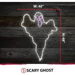 Haunted Hill Farm 48 in. x 40 in. Scary Ghost LED Halloween Indoor/Outdoor Light thumbnail 4