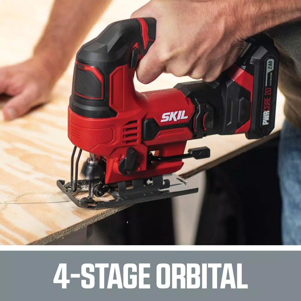 SKIL 20V PWRCORE Cordless Jigsaw Kit with 2.0 Ah Battery and Charger