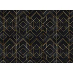 Unbranded MHF Home Mid-Century Modern Diamond Geometric Placemat Set, Black and Gold, 4-Pack thumbnail 2