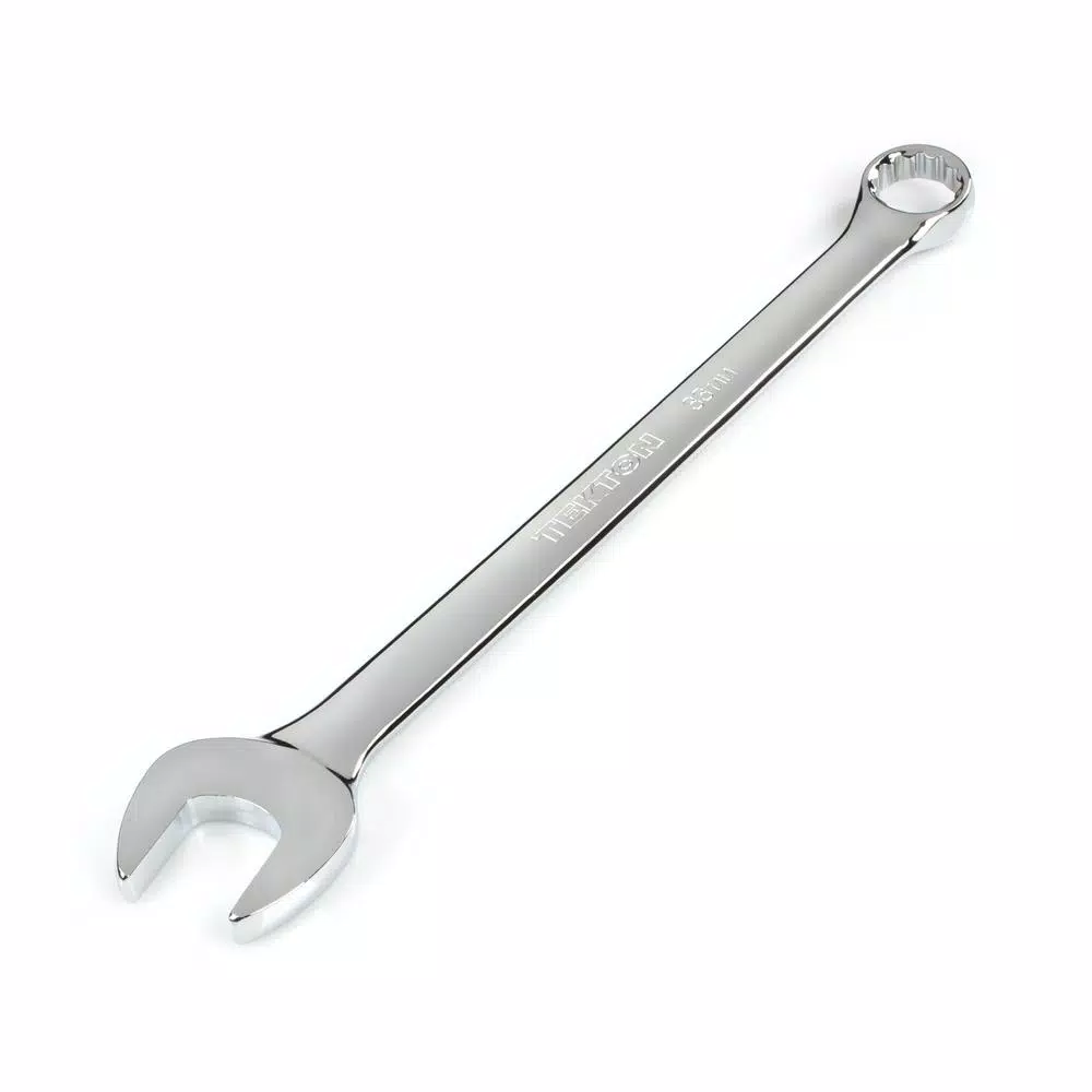TEKTON 33 mm Combination Wrench, 12-Point Box End, Chrome Vanadium Steel