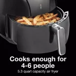 Proctor Silex 5.2 Qt. Black Air Fryer with 60-Minute Timer and 1700W Power thumbnail 5