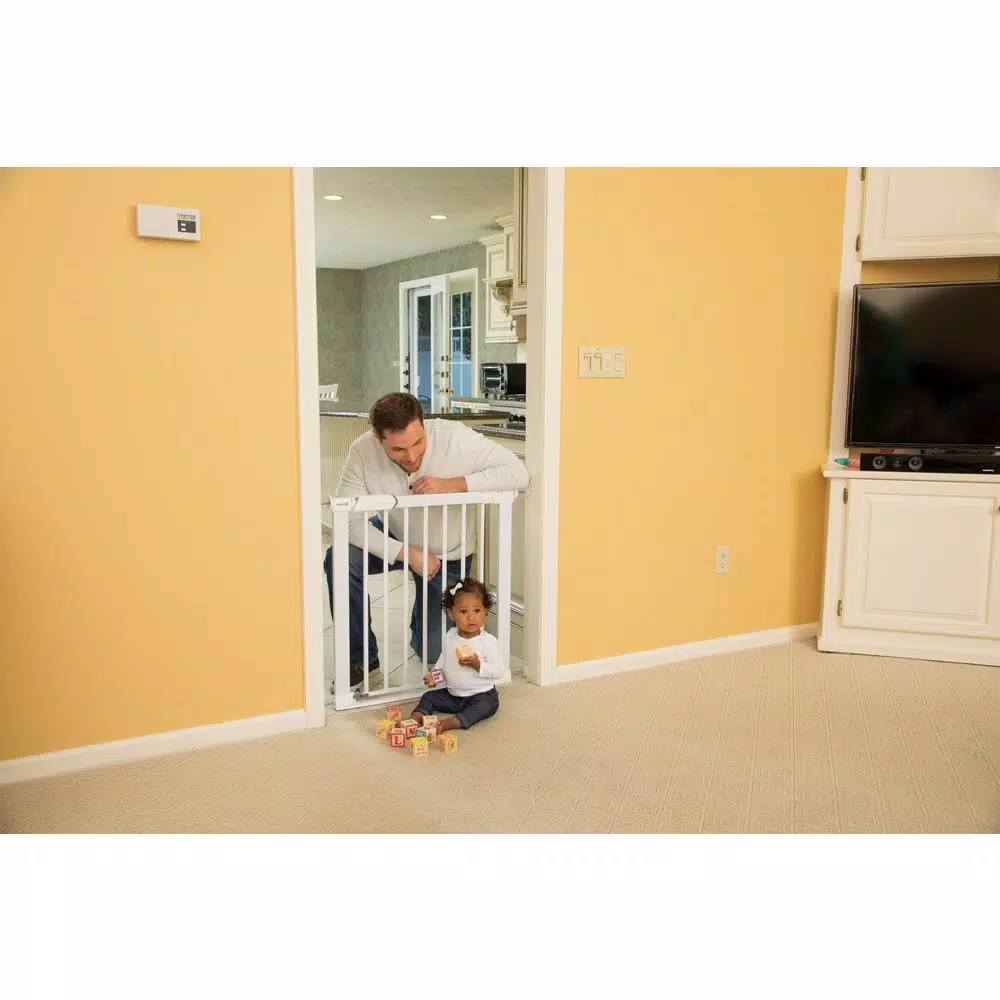 Safety 1st Flat Step 30 in. Pressure-Mounted Child Safety Gate, White