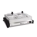 Elite Gourmet 2.5 Qt. Stainless Steel Buffet Server with 2 Crocks and Warming Tray thumbnail 1