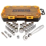 DEWALT 49-Piece 1/4 in. and 3/8 in. Drive Ratchet & Socket Set with Bonus 15-Piece Accessory Set thumbnail 3