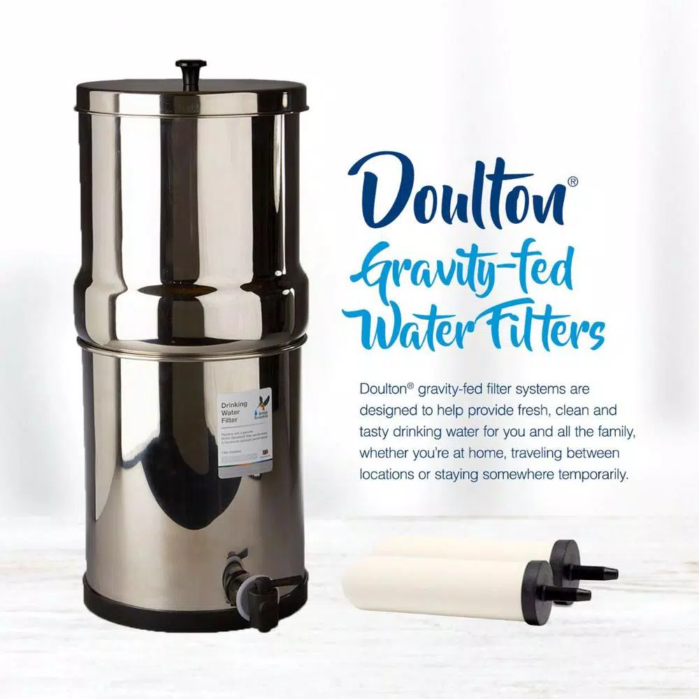 Unbranded Doulton SS2 Counter Top Gravity Water Filter System - Polished Stainless Steel