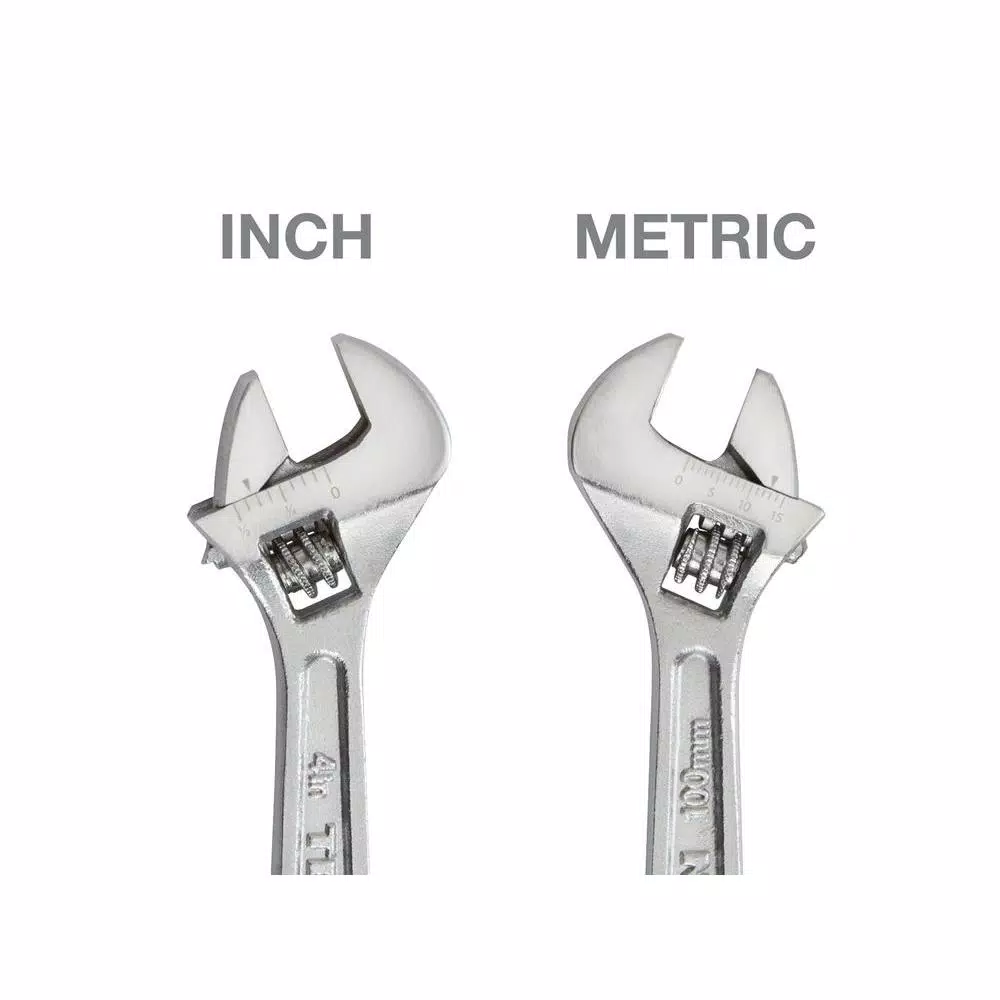 TEKTON 4 in. Adjustable Wrench, Carbon Steel with Satin Chrome Finish