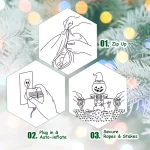 Costway 6.5 ft. Pre-lit LED Inflatable Christmas Tree with Santa and Dog Decorations thumbnail 7