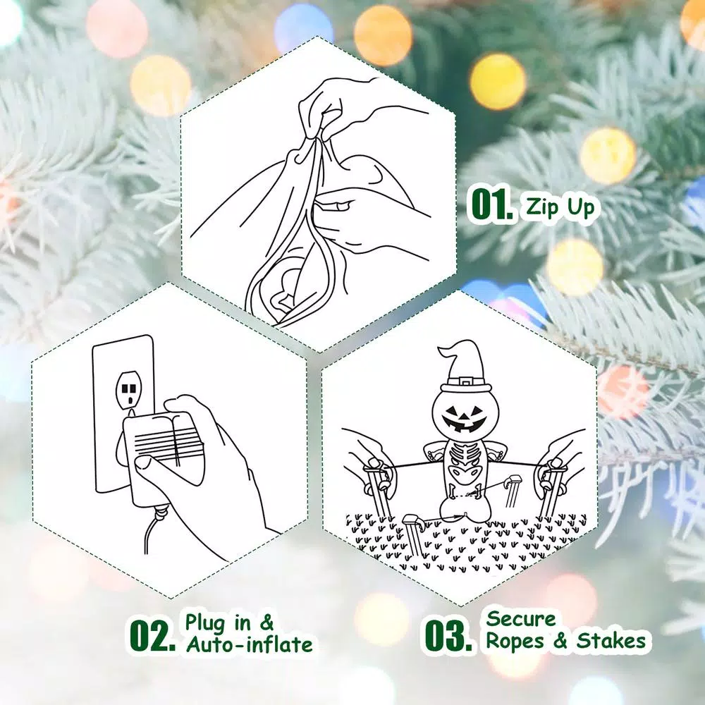 Costway 6.5 ft. Pre-lit LED Inflatable Christmas Tree with Santa and Dog Decorations
