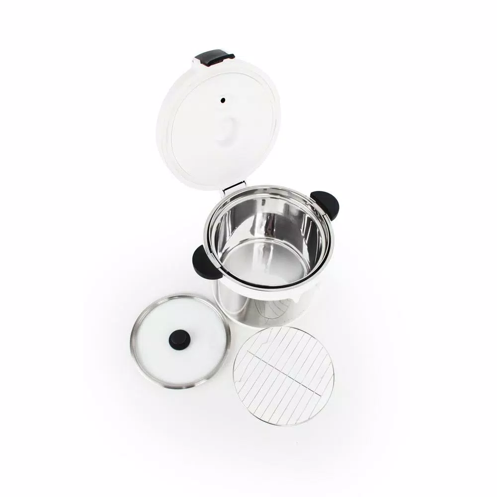 Tayama TXM-70XL 7 Qt. Stainless Steel Thermal Cooker and Slow Cooker, White