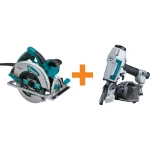 Makita 5007MG 7-1/4" Magnesium Circular Saw & AN611 Siding Coil Nailer Combo Kit thumbnail 1