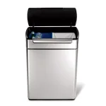 simplehuman 48-Liter Dual-Bucket Touch-Bar Recycling Trash Can, Brushed Stainless Steel thumbnail 1