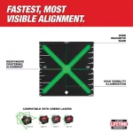 Milwaukee Responsive Laser Alignment Target for Green Lasers thumbnail 2