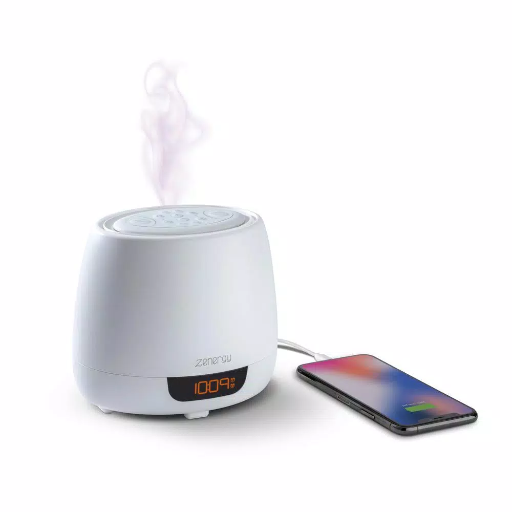 iHome Zenergy Aroma Dream iZA40W White Essential Oil Diffuser & Sound Therapy Alarm Clock