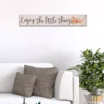 Pinnacle Enjoy The Little Things Rustic Wood Sign - Farmhouse Floral Wall Art thumbnail 1