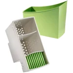Hutzler Cutlery Drainer and Flatware Caddy with Knife Slots, Green thumbnail 2