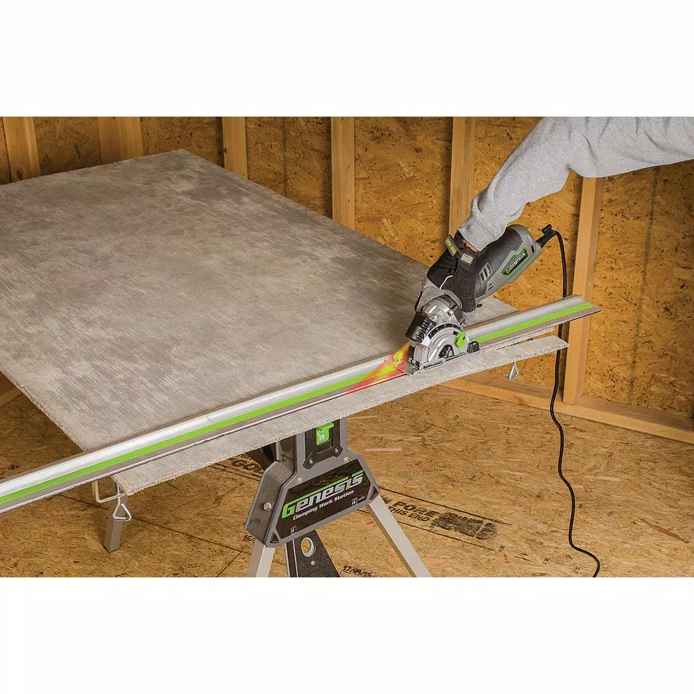 Genesis GPCS535K 3-1/2 in. 5.8 Amp Compact Plunge Circular Saw Kit with Laser and Accessories
