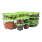 Home Basics 12-Piece Plastic Food Storage Container Set with Vented Lids, Green thumbnail 1