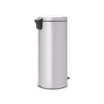 Brabantia 8 Gal. Metallic Gray Steel Step-On Trash Can with Soft-Close Lid thumbnail 2