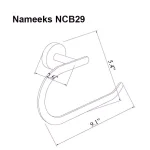 Nameeks General Hotel Wall Mounted Towel Ring, Chrome Finish thumbnail 2