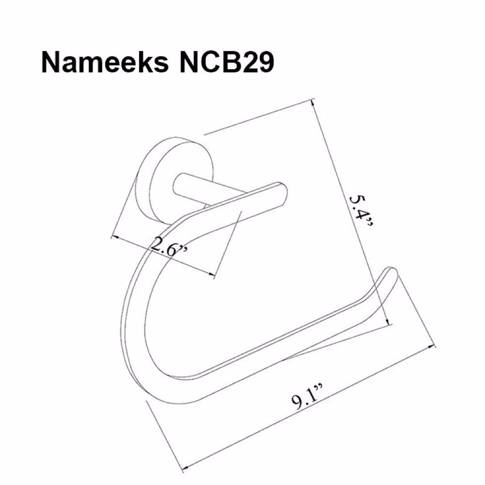 Nameeks General Hotel Wall Mounted Towel Ring, Chrome Finish