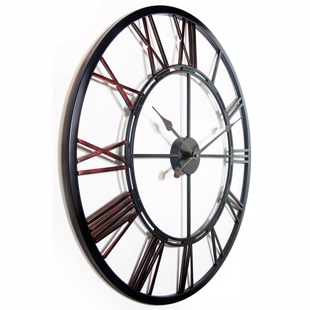 Infinity Instruments Metal Fusion 28 in. Round Metal Wall Clock - Black
