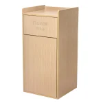 Alpine Industries 40 Gal. Oak Wood Commercial Tray Top Waste Enclosure Trash Can thumbnail 2