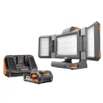 RIDGID 18V Hybrid Folding Panel LED Work Light Kit with 2.0 Ah Battery and Charger thumbnail 1
