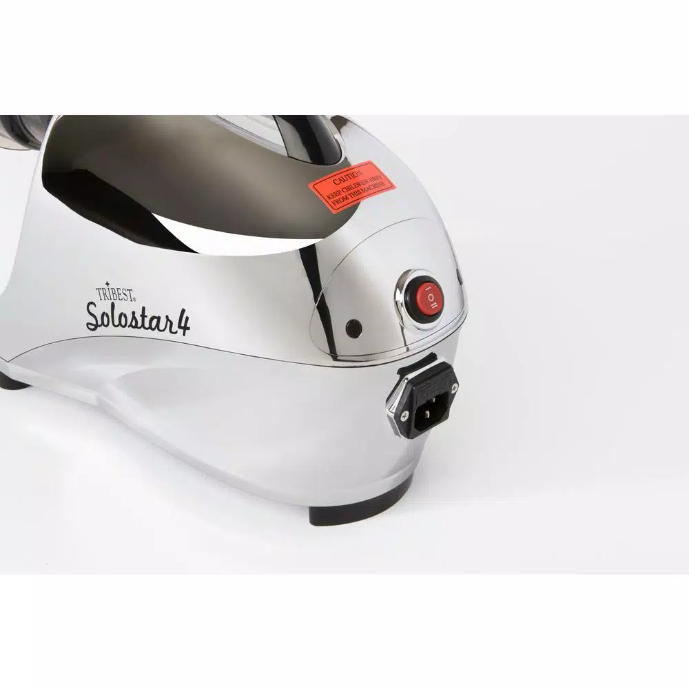 Tribest Solostar 4 Cold Press Juicer, 16 fl. oz. Chrome Horizontal Single Auger Juicer