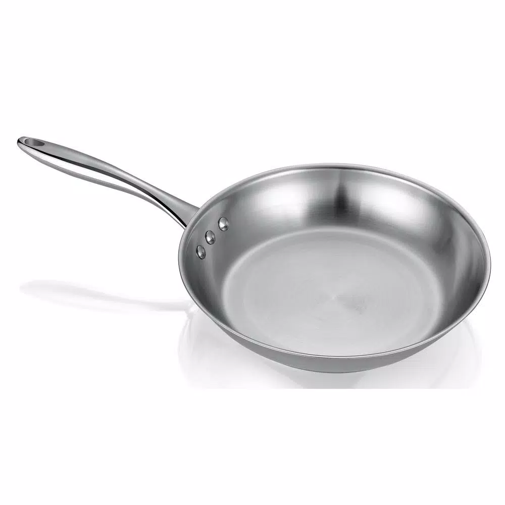 Ozeri Earth Restaurant Edition 12 in. 3-Ply Stainless Steel Frying Pan