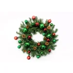 Fraser Hill Farm 24 in. Artificial Christmas Wreath Decor Set with Train, Sleigh, and LED Shelf Sitters thumbnail 3