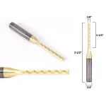 Yonico 4 Flute Upcut Spiral ZRN Coated 1/8 in. Dia Solid Carbide CNC Router Bit, 1/4 in. Shank thumbnail 2