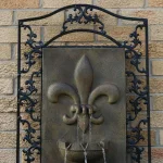 Sunnydaze Decor French Lily Florentine Stone Electric Outdoor Wall Fountain thumbnail 3