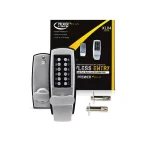 Premier Lock Grip Tight Tools Satin Chrome Mechanical Push-Button Keyless Entry Lock with Holdback thumbnail 3