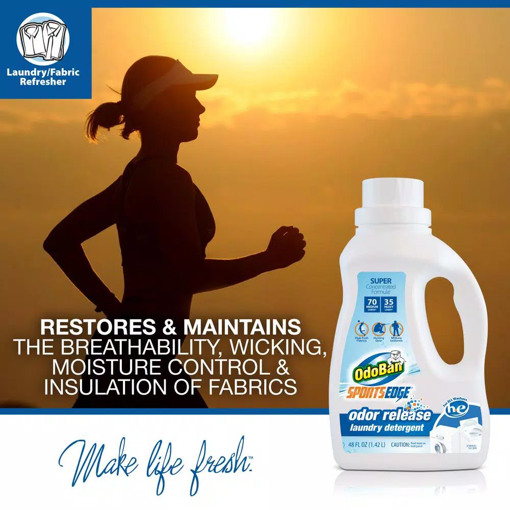 OdoBan Sports Edge Odor Release Laundry Detergent, 48 oz.