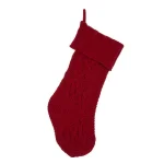 Glitzhome 22 in. Red Knitted Polyester Christmas Stockings, 2-Pack thumbnail 2
