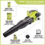 RYOBI Gas Trimmer 30cc 4-Cycle Attachment Capable & 25cc 2-Cycle Jet Fan Blower Combo thumbnail 5