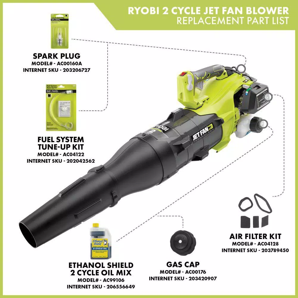 RYOBI Gas Trimmer 30cc 4-Cycle Attachment Capable & 25cc 2-Cycle Jet Fan Blower Combo
