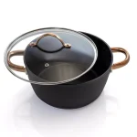 Oster Allsberg 10-Piece Aluminum Nonstick Cookware Set with Bronze Handles, Black and Bronze thumbnail 5