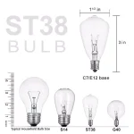 ALEKO's 25 ft. Traditional Patio String Cafe Lights, 25 Warm White Incandescent Bulbs, Indoor/Outdoor Weatherproof thumbnail 2