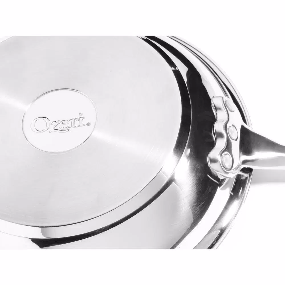 Ozeri Earth Restaurant Edition 12 in. 3-Ply Stainless Steel Frying Pan