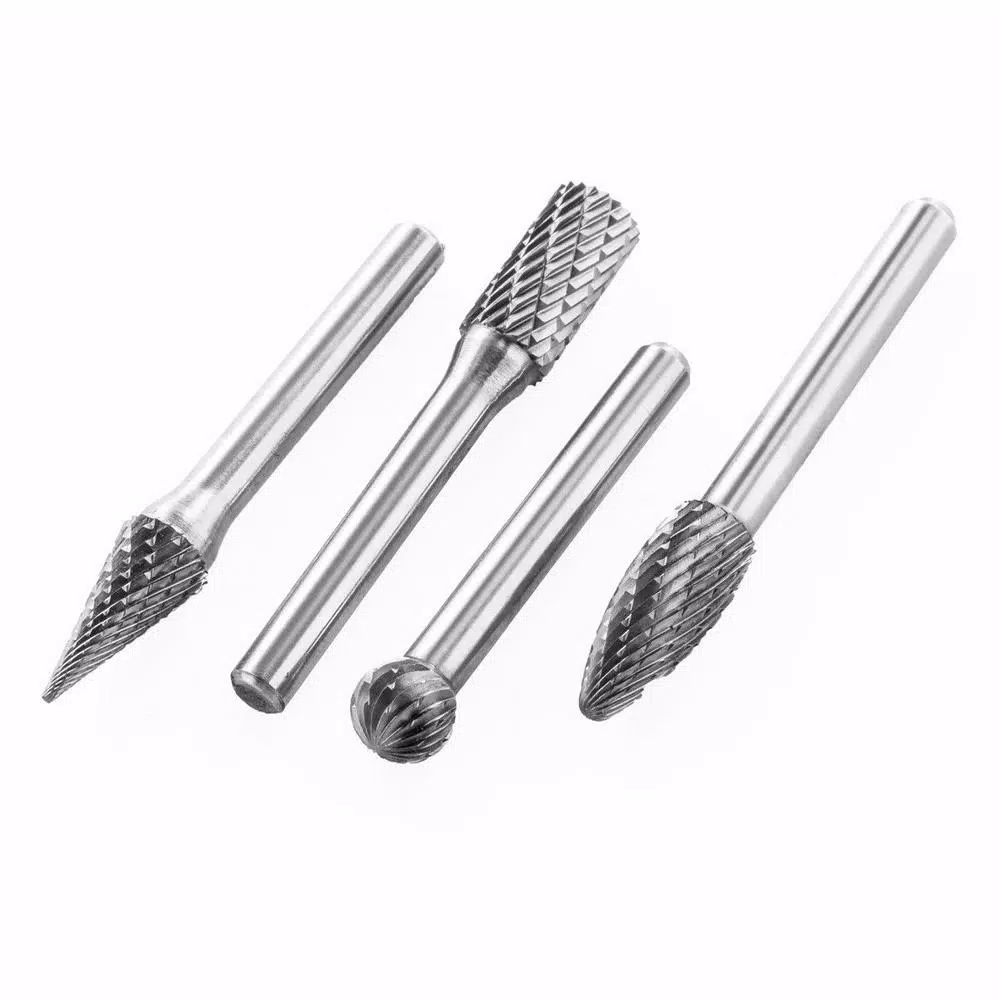 Stark 20-Piece Double Cut Carbide Rotary Burr Set with 1/4 in. Shank, Includes Carrying Case