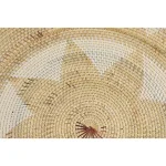 LITTON LANE Set of 3 Round Palm Wicker Basket Wall Trays - Beige and White Floral Star Design thumbnail 4