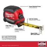 Milwaukee 26 ft. Compact Magnetic Tape Measure with 15 ft. Reach thumbnail 2