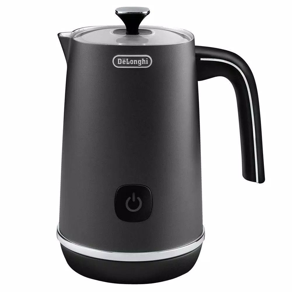 DeLonghi De'Longhi EMF1BK Electric Milk Frother, Matte Black Metal, Hot and Cold Frothing